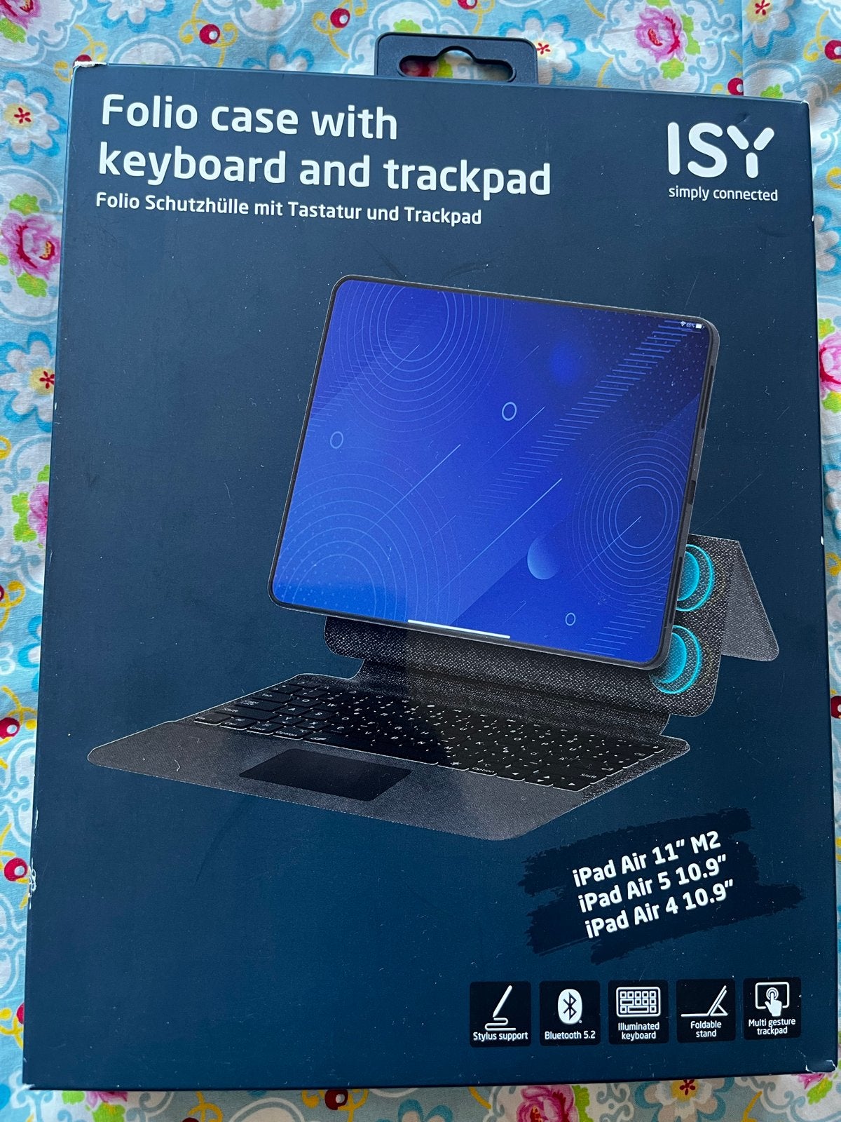 ISY Folio Case met Toetsenbord en Trackpad voor iPad Air, Computers en Software, Ophalen of Verzenden, Nieuw, 11 inch, Bescherming voor- en achterkant