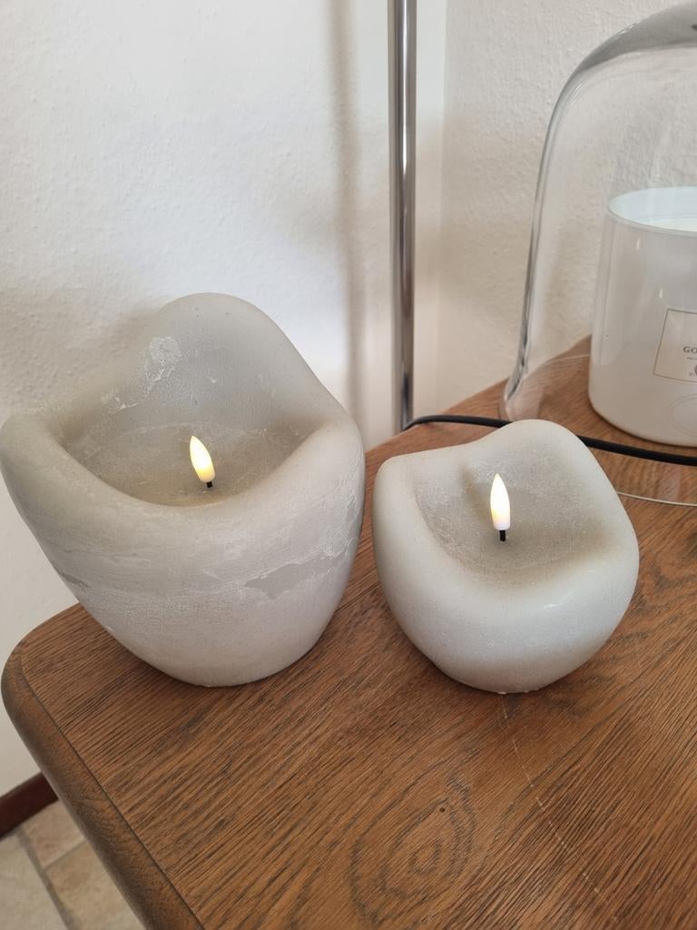 JUNO fires ledkaarsen set Soft Essence ZGAN  kleur beige, Ophalen of Verzenden, Zo goed als nieuw, Overige materialen, Minder dan 25 cm