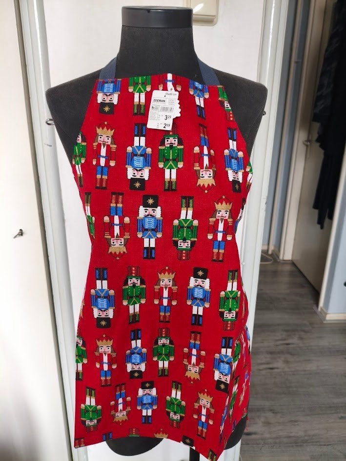 Nieuw met kaartje notenkraker kinder keukenschort rood, Ophalen of Verzenden, Nieuw