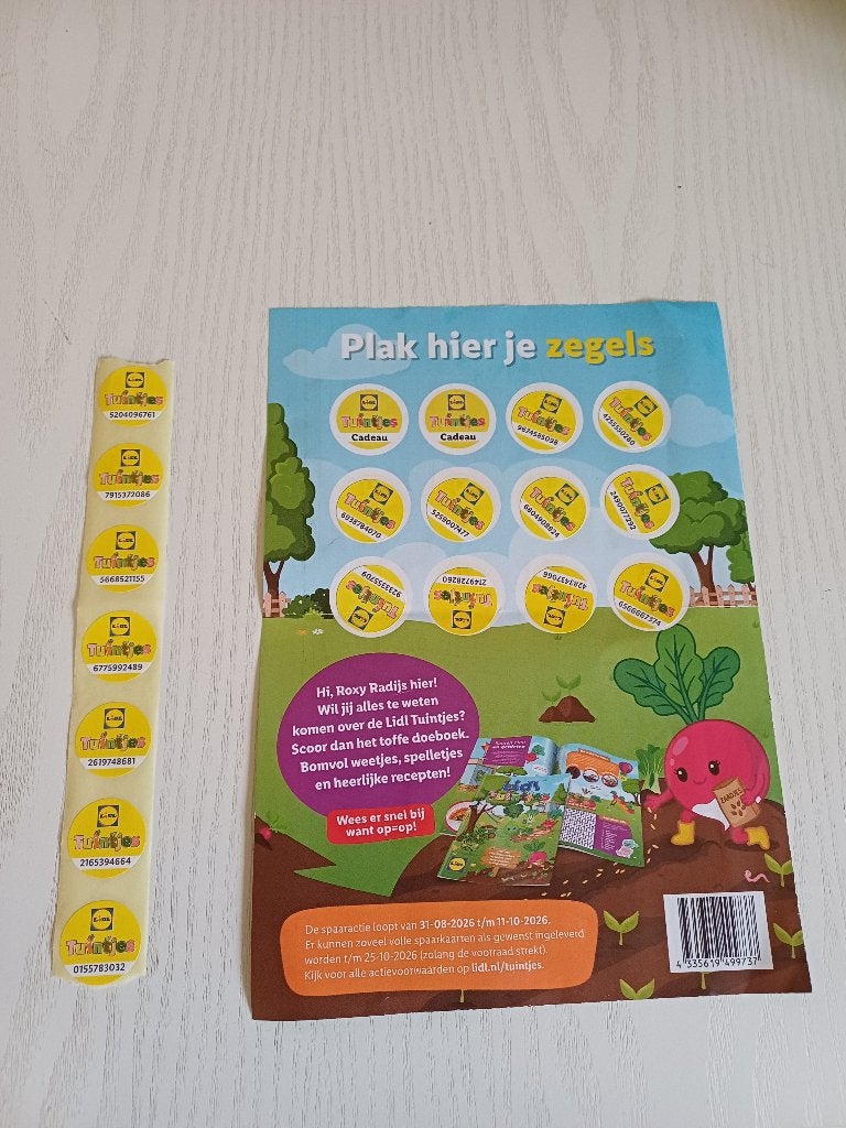 Lidl tuintjes 1volle kaart en 7 losse zegels, Lidl, Ophalen