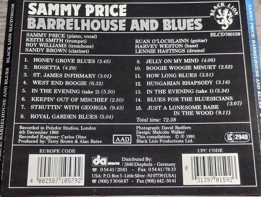 Sammy Price ‎- Barrelhouse And Blues, Ophalen of Verzenden, Zo goed als nieuw, Jazz