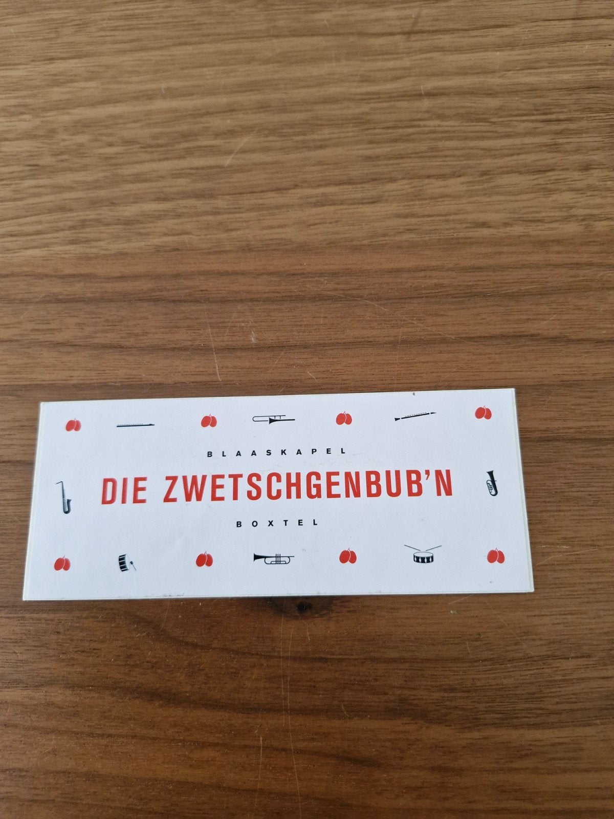 8998 Sticker Blaaskapel Die Zwetschgenbub'n Boxtel, Ophalen of Verzenden, Nieuw, Overige typen