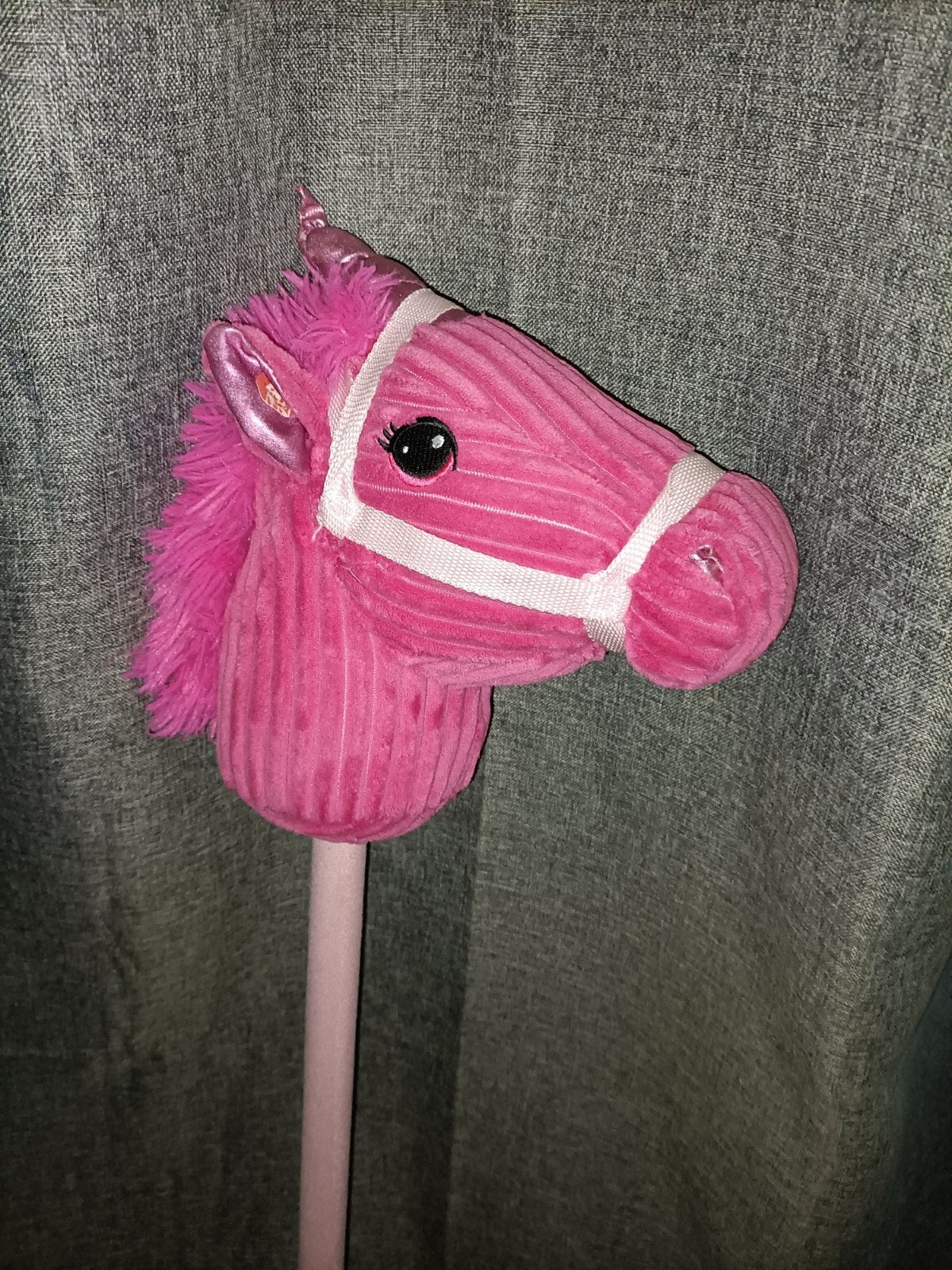 Mooie roze stokpaard met geluidje stokpaardje, Ophalen of Verzenden, Zo goed als nieuw
