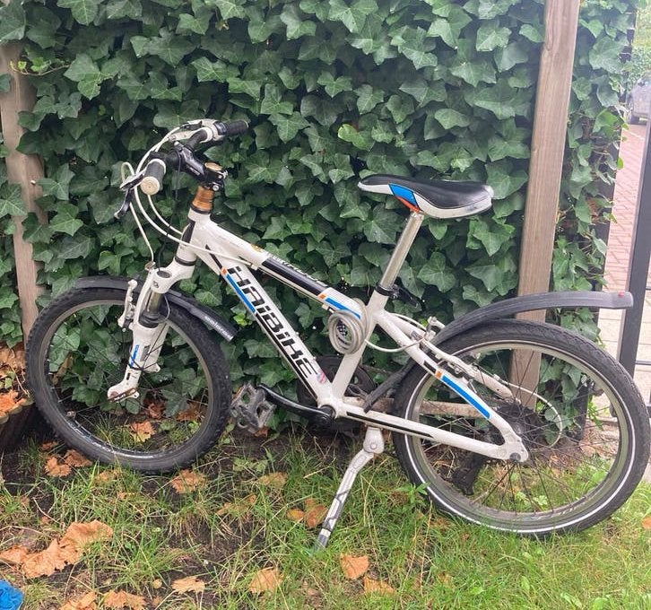 Witte mountainbike HAIBIKE rookie wit 20 inch 7 versnelling, Ophalen, Gebruikt, 20 inch, Versnellingen