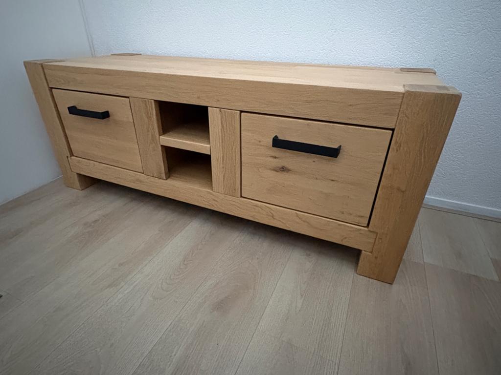 Tv meubel, Huis en Inrichting, Kasten | Televisiemeubels, Ophalen, 100 tot 150 cm, Eikenhout, Minder dan 100 cm