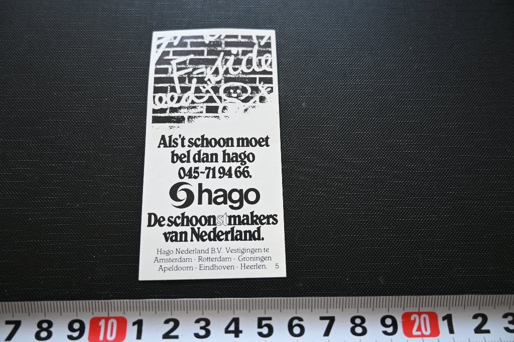sticker 694 als 't schoon moet bel dan HAGO, Ophalen, Zo goed als nieuw