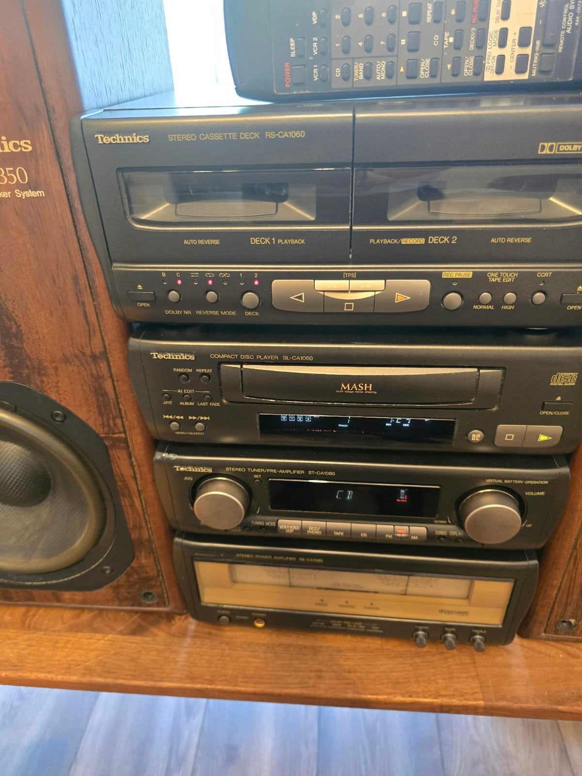 Technics SC-CA1080/1060 Stereo Set + SB-C350 Speakers, Ophalen of Verzenden, Gebruikt, Cassettedeck, Overige merken