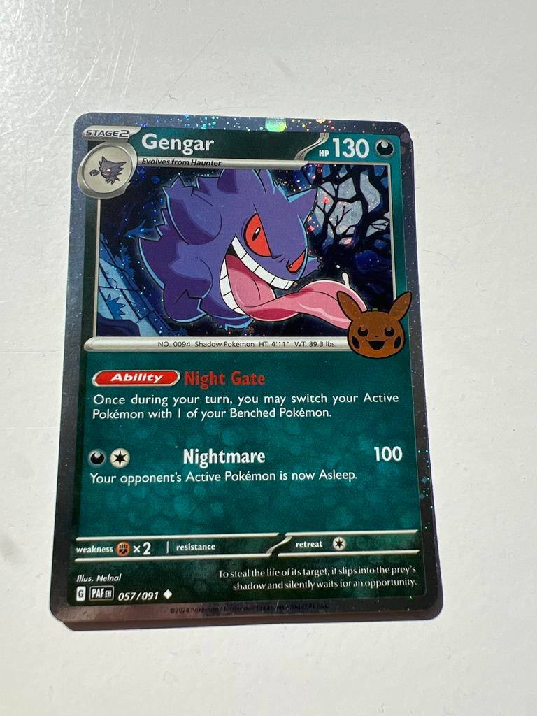 Gengar 057/091 PAF EN - Near Mint Pokémon Kaart, Ophalen of Verzenden, Zo goed als nieuw, Losse kaart, Foil
