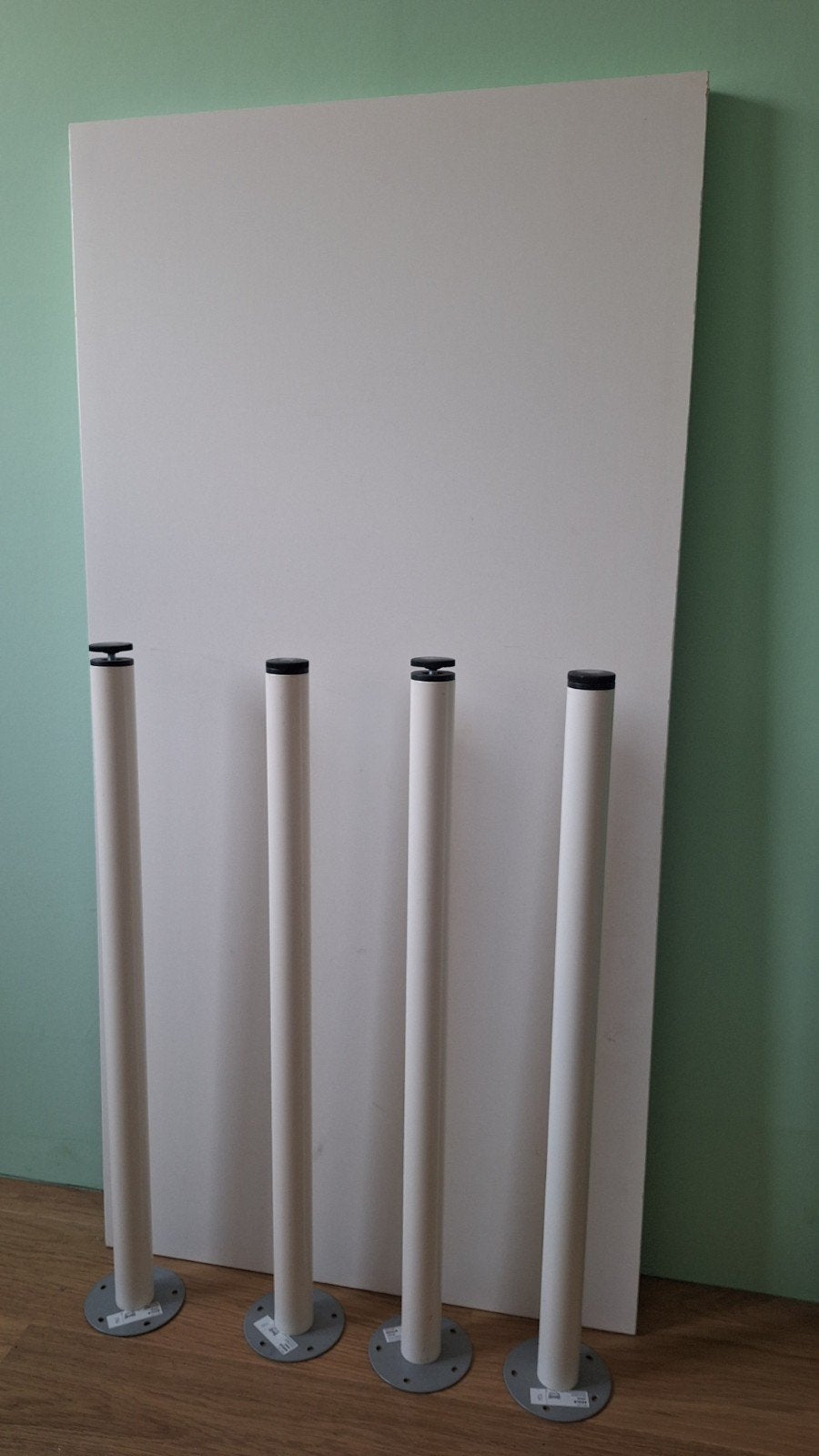 IKEA Linnmon tafelblad met 4 Adils bureaupoten, Ophalen, Gebruikt, Spaanplaat of MDF, IKEA