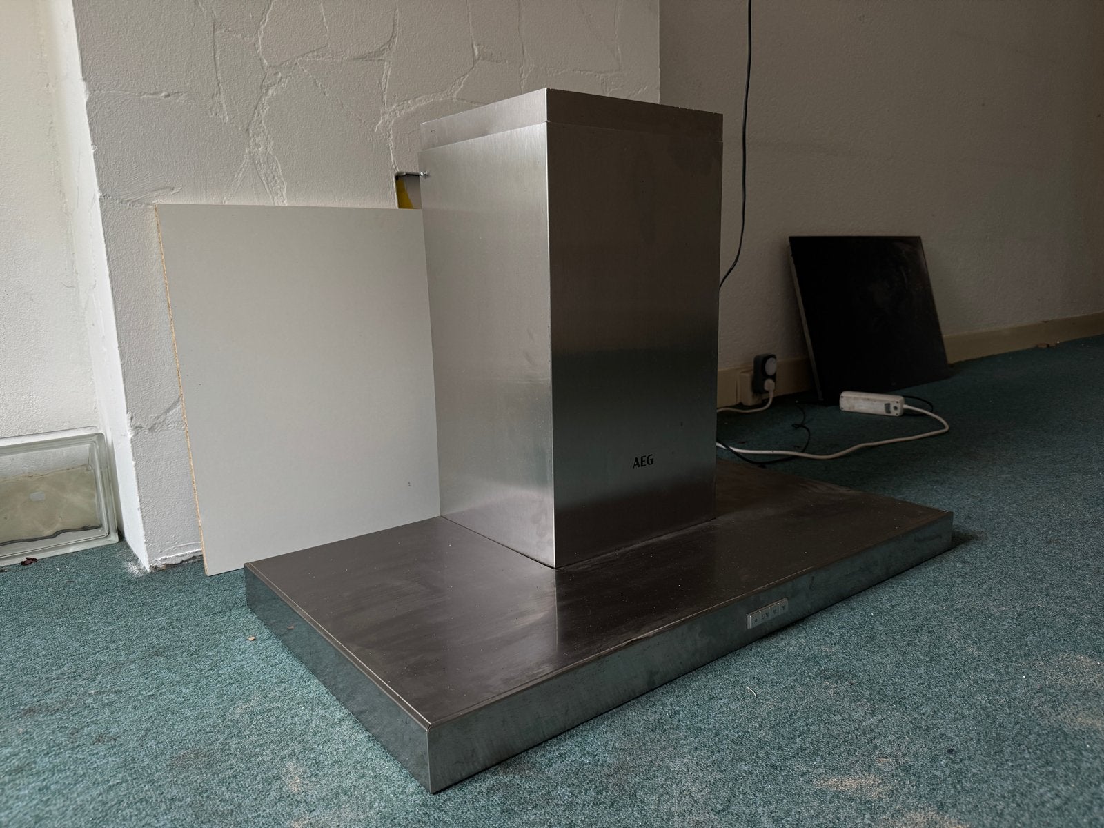 AEG DBB3950M RVS afzuigkap 90 cm, Witgoed en Apparatuur, Gebruikt, Wandschouwkap, Ophalen of Verzenden, Motor