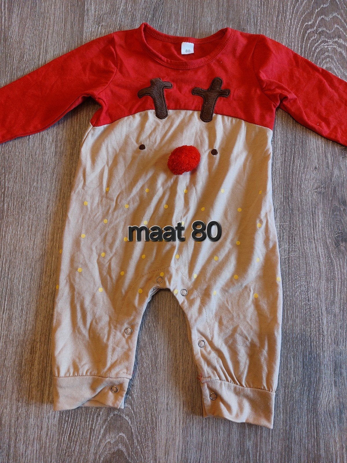 Leuke Kerst Rendier Romper Maat 80, Kinderen en Baby's, Gebruikt, Jongetje of Meisje, Ophalen of Verzenden, Pakje