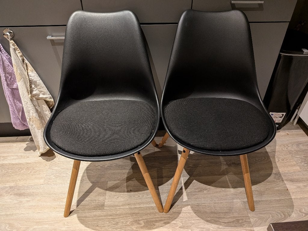 Eetkamerstoelen, Ophalen, Gebruikt, Zwart, Twee