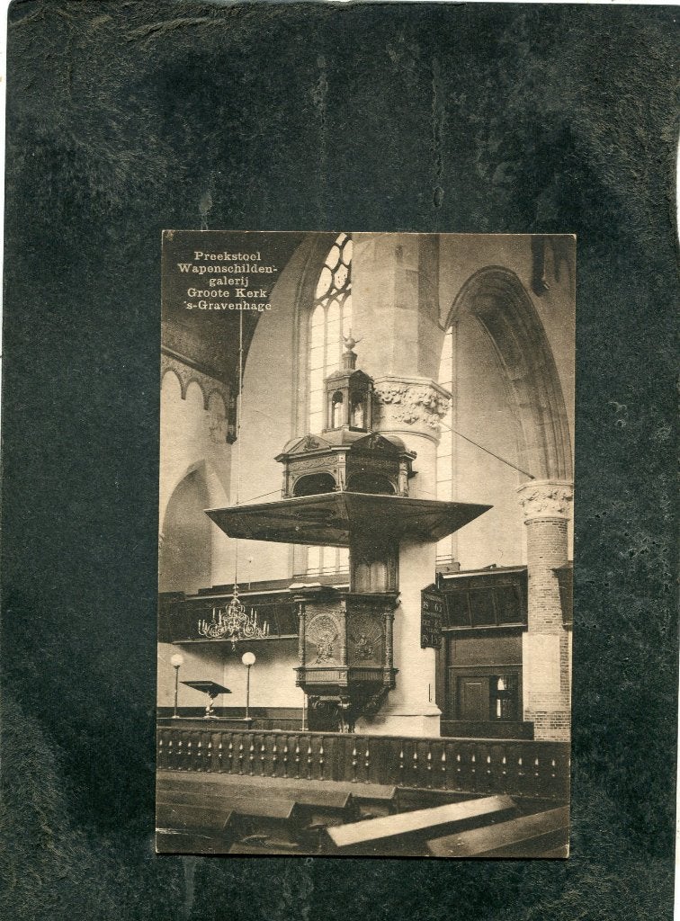 Ansicht Den Haag - Groote Kerk - Preekstoel en Wapenschilden, Verzenden, 1920 tot 1940, Ongelopen, Zuid-Holland