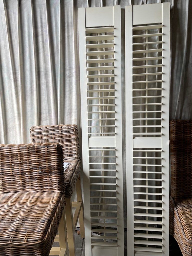 2 mooie witte louve deuren shutters 30 cm breed 188 cm hoog, Ophalen, Minder dan 80 cm, Binnendeur, Minder dan 200 cm