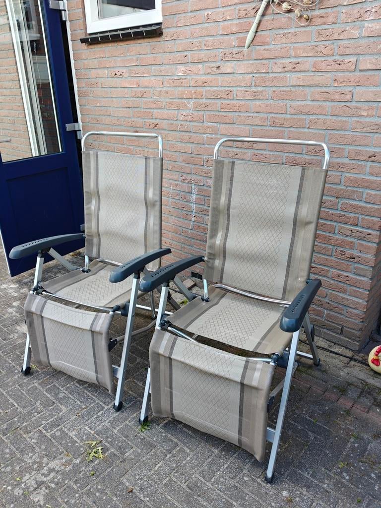 Set van 2 Dukdalf Lounger 5871 campingstoelen, Ophalen, Gebruikt, Aluminium, Inklapbaar