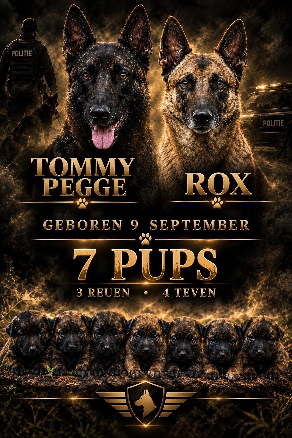 mechelse x hollandse herder pups, Dieren en Toebehoren, 8 tot 15 weken, Meerdere, Meerdere dieren, CDV (hondenziekte)