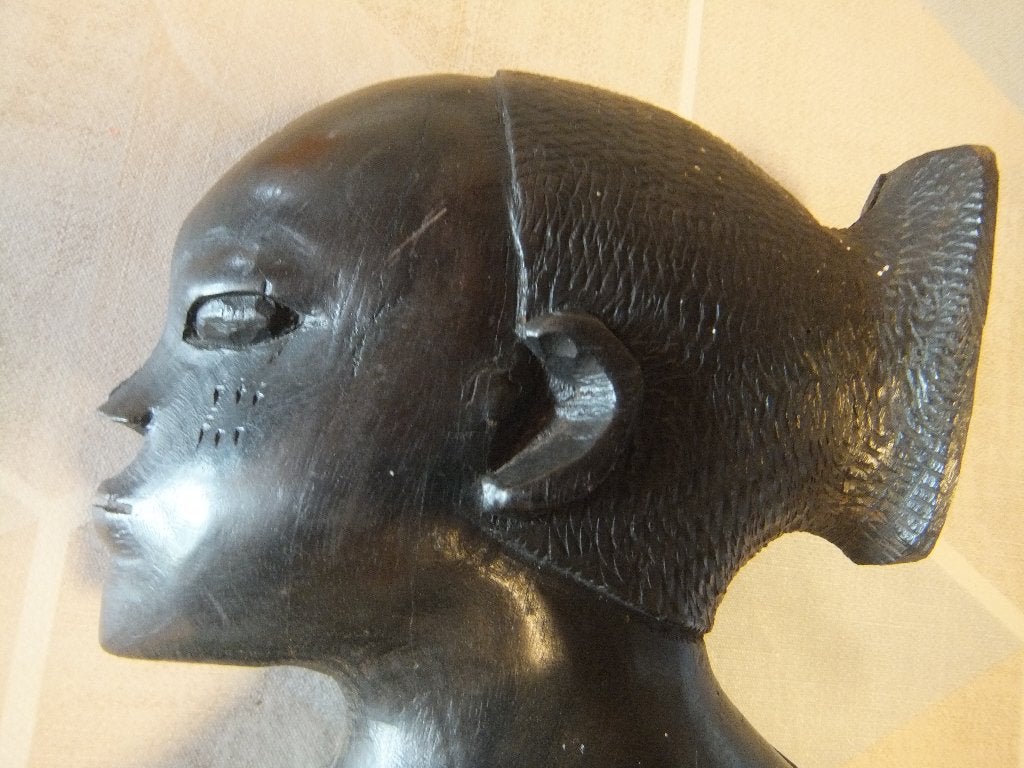 afrikaanse kruk, Hout, Gesneden, Afrika, 42 cm