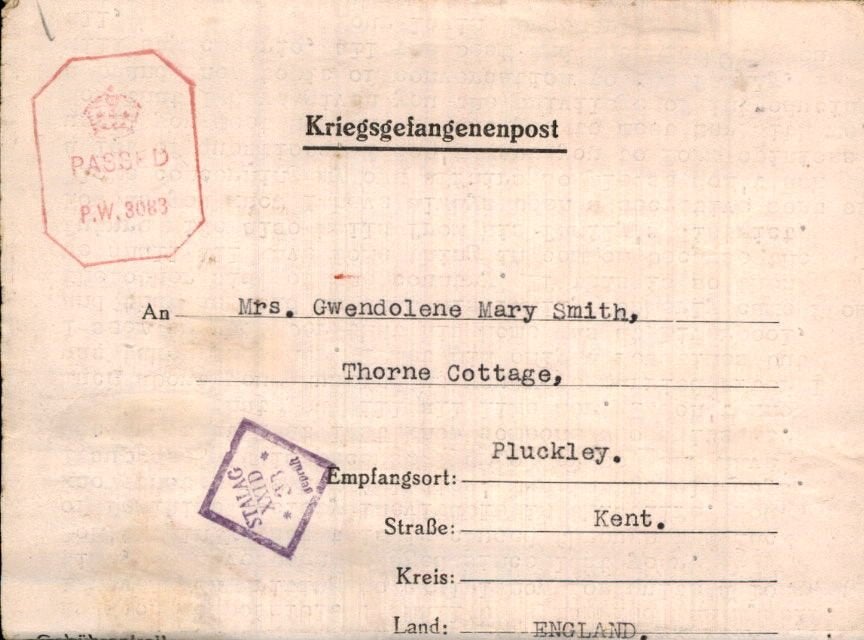 Derde Rijk - Kriegsgefangenenpost - Engeland - 1943, Postzegels en Munten, Verzenden, Envelop