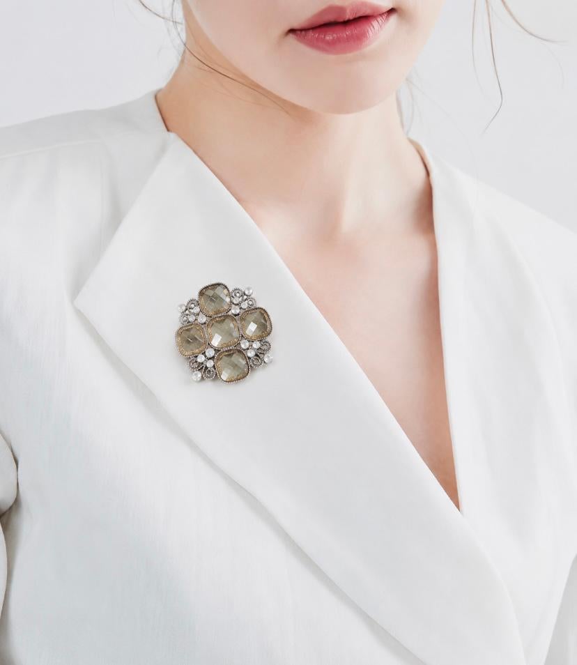Vintage keltisch kruis broche -5 cm-, Ophalen of Verzenden, Zo goed als nieuw, Zilver, Overige materialen