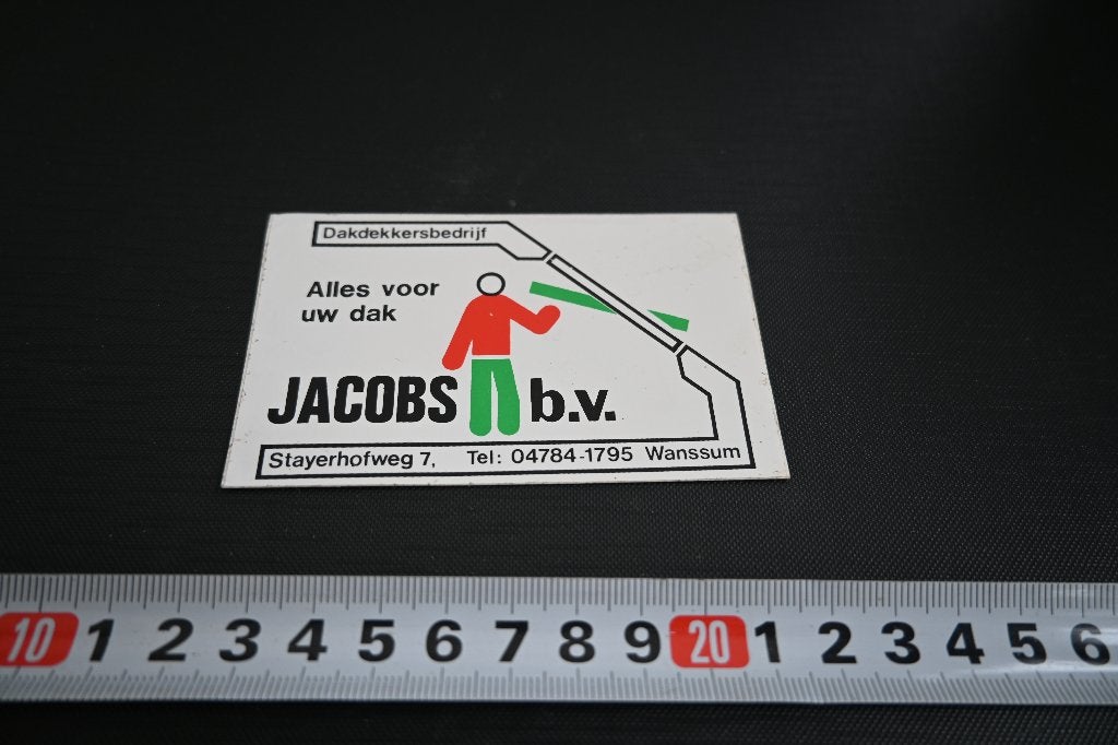 sticker Wanssum JACOBS BV Dakdekkersbedrijf Stayerhofweg 7, Ophalen, Zo goed als nieuw