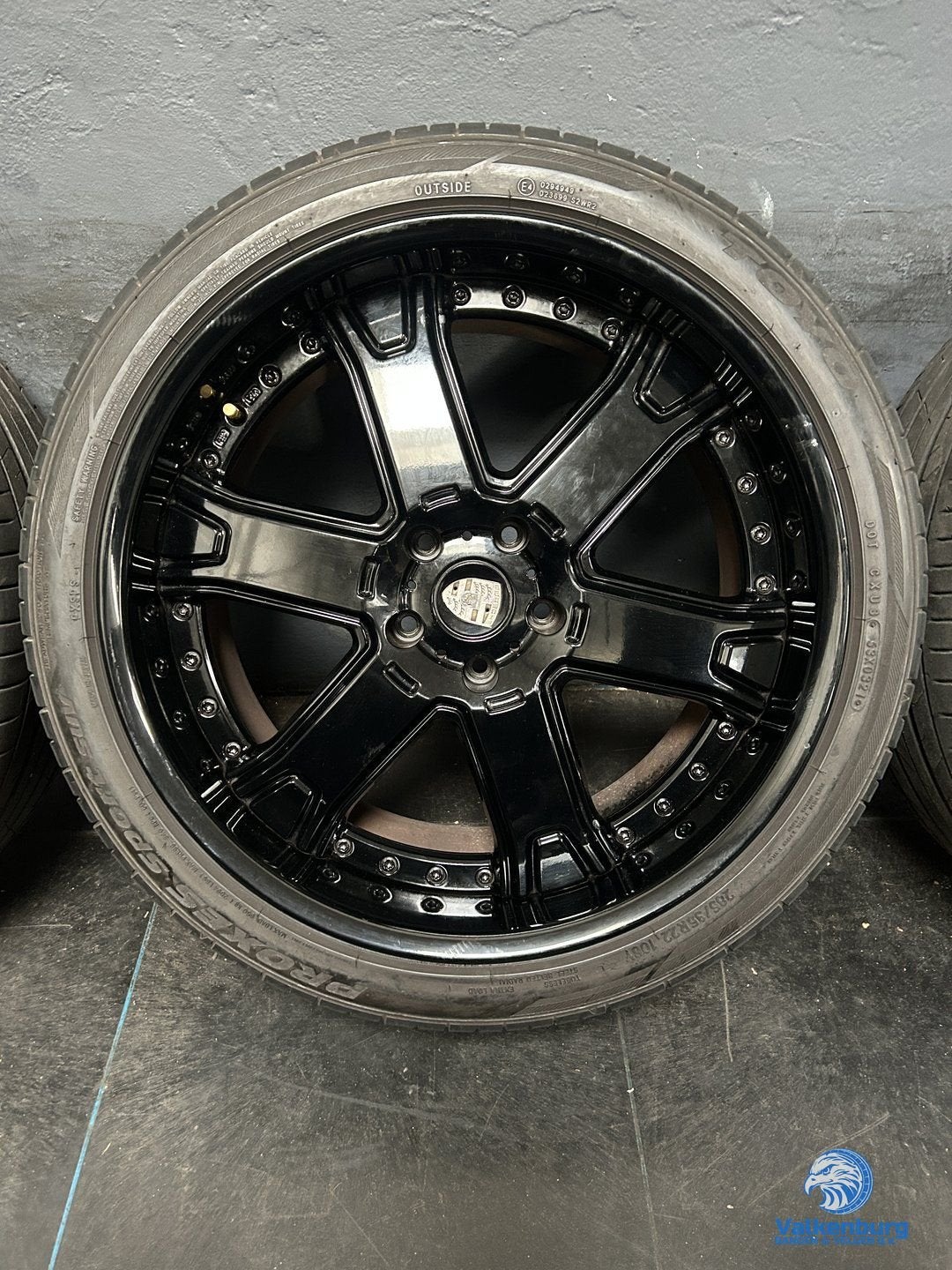 7mm! Porsche Cayenne Work Wheels LS-606 22 inch zwarte velge, Gebruikt, -, 285 mm, -