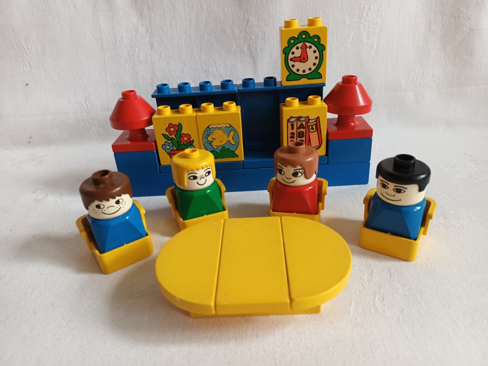 Vintage retro Duplo set 2642 Huiskamer Living room Compleet, Gebruikt, Ophalen of Verzenden, Duplo, Complete set