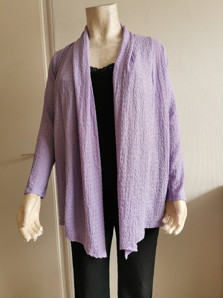 430.. Zgan lila vest maat 46. 48., Ophalen of Verzenden, Zo goed als nieuw, Paars, Trui of Vest