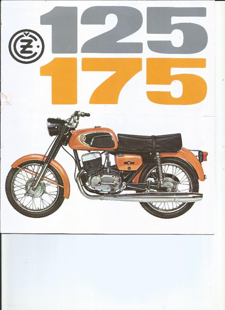 Duitstalige folder Jawa/CZ 125 & 175 1972, Verzenden, Overige merken