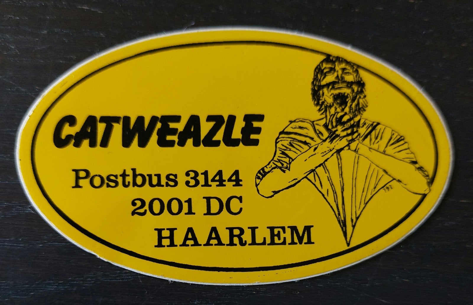 Sticker Catweazle Haarlem zendamateur piratenzender, Verzamelen, Ophalen of Verzenden, Gebruikt