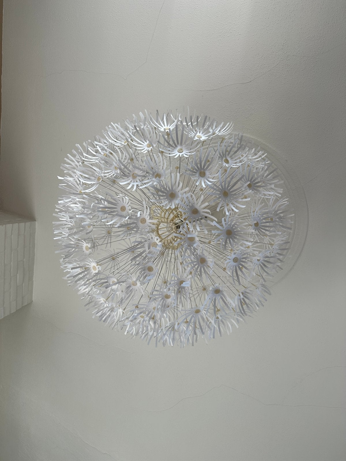 IKEA Maskros hanglamp witte papieren bloemen, Huis en Inrichting, Ophalen, Gebruikt, Overige materialen, E27 (groot)