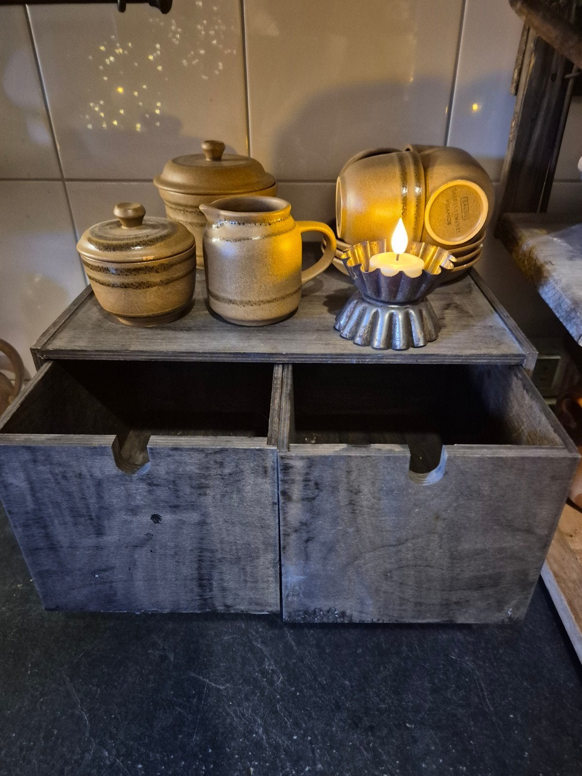 Houten kastje met lades voor keuken, badkamer of bureau, Ophalen of Verzenden, Gebruikt
