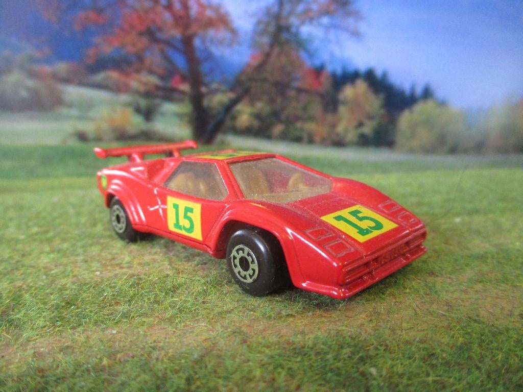 1:56 Lamborghini Countach LP500S Matchbox MB154 BP 51, Hobby en Vrije tijd, Modelauto's | Overige schalen, Gebruikt, Auto, Ophalen of Verzenden