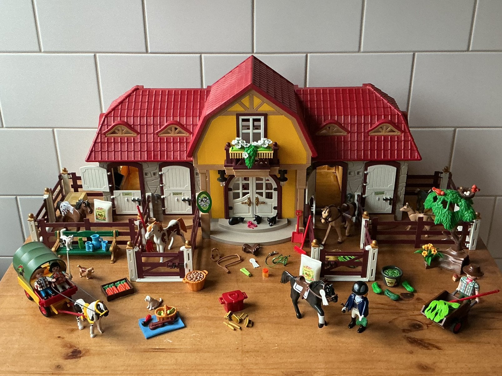 PLAYMOBIL UITGEBREIDE GROTE PAARDENMANEGE 🐎🐎 SUPER LEUK !!, Ophalen of Verzenden, Gebruikt