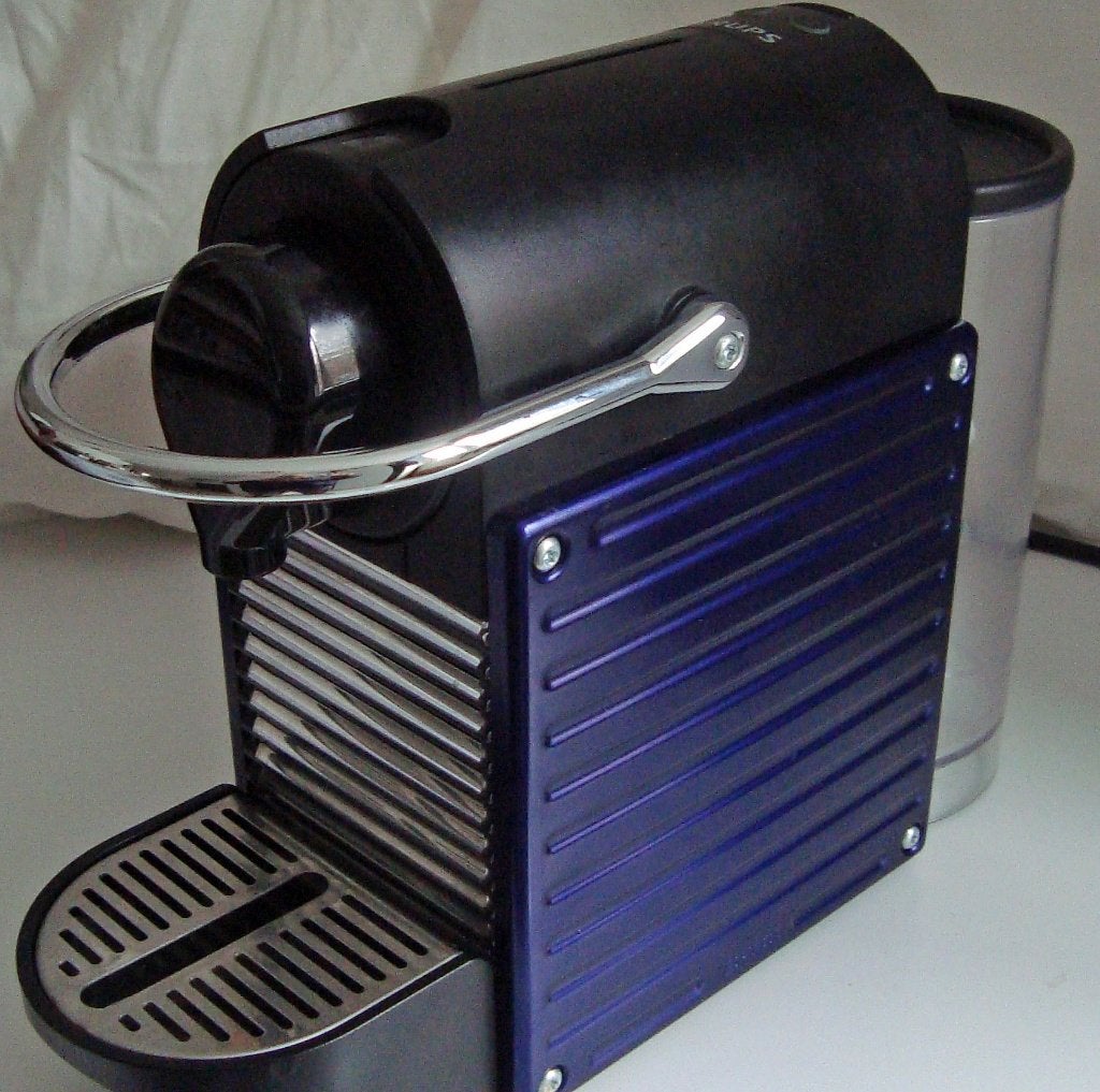 Nespresso Krups Pixie (Indigo), Witgoed en Apparatuur, Koffiezetapparaten, Ophalen, Afneembaar waterreservoir, Koffiemachine, Zo goed als nieuw
