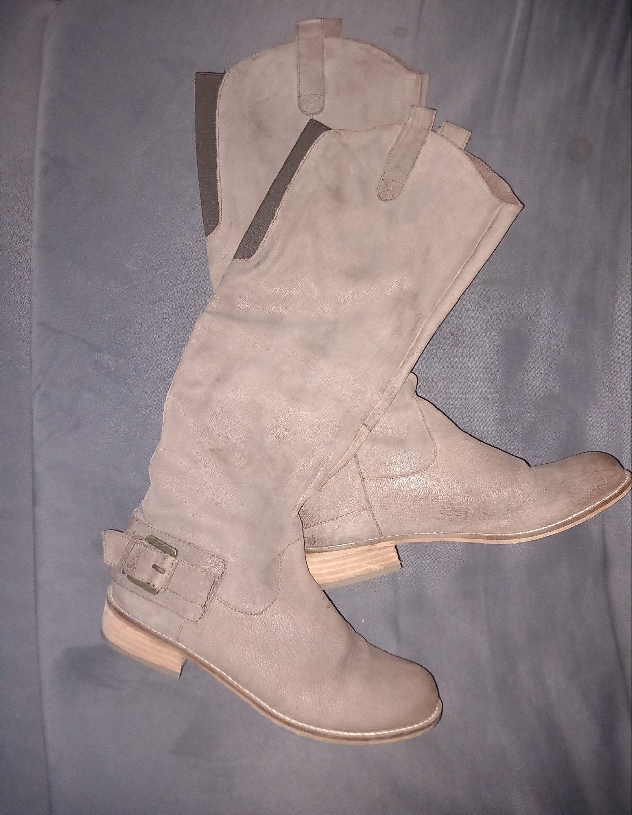 Manfield hoge Laarzen Maat 38 Taupe nubuck leer, Hoge laarzen, Bruin, Ophalen of Verzenden, Zo goed als nieuw