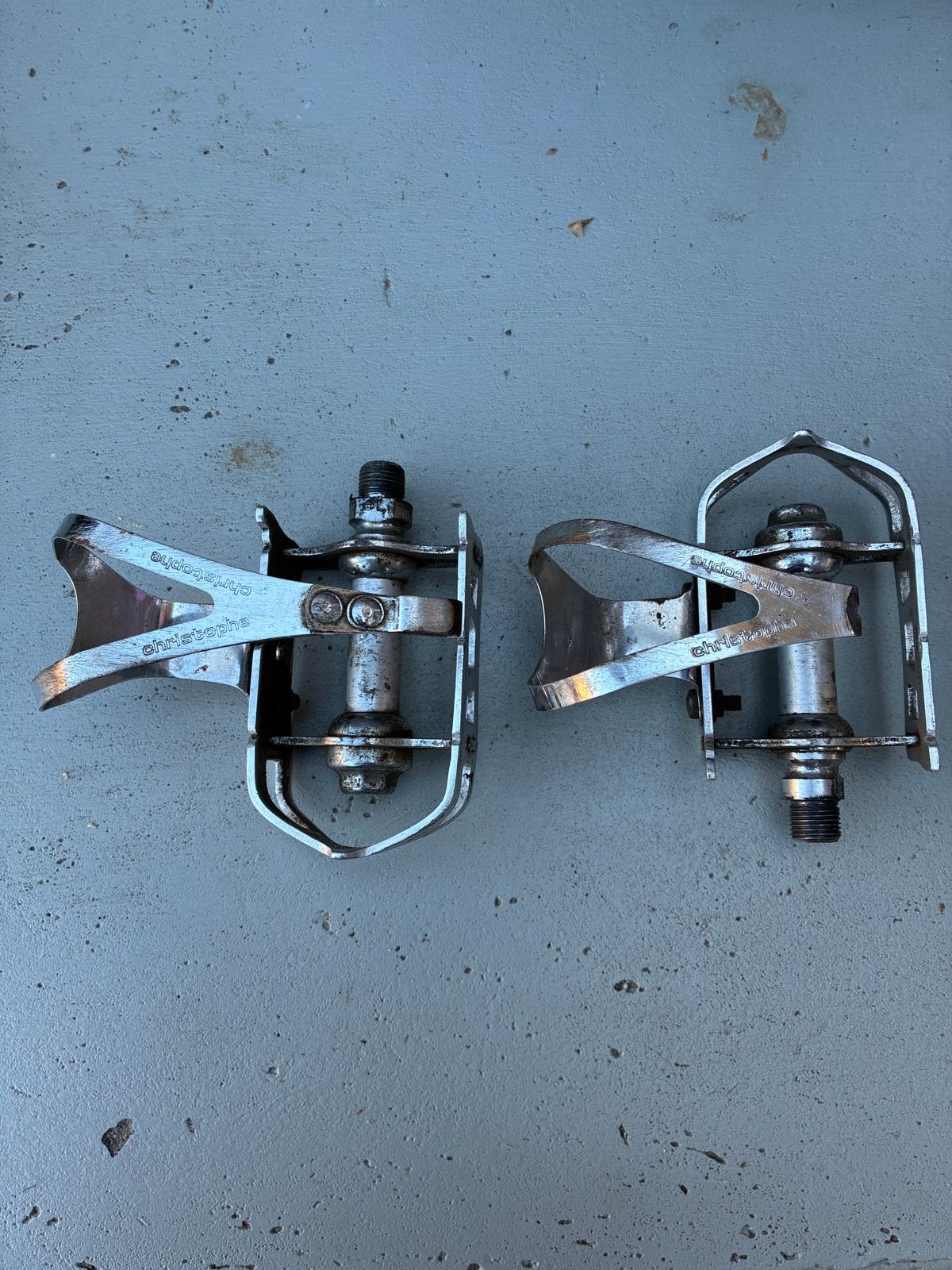 Vintage trappers met toeclips voor racefiets - Set, Gebruikt, Staal, Racefiets, Ophalen