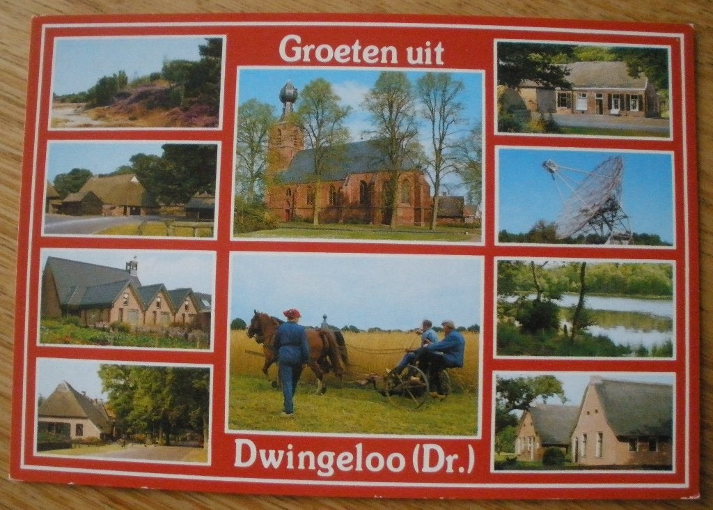 Groeten uit Dwingeloo - Paarden / Oogsten, Ophalen of Verzenden, 1960 tot 1980, Ongelopen, Drenthe