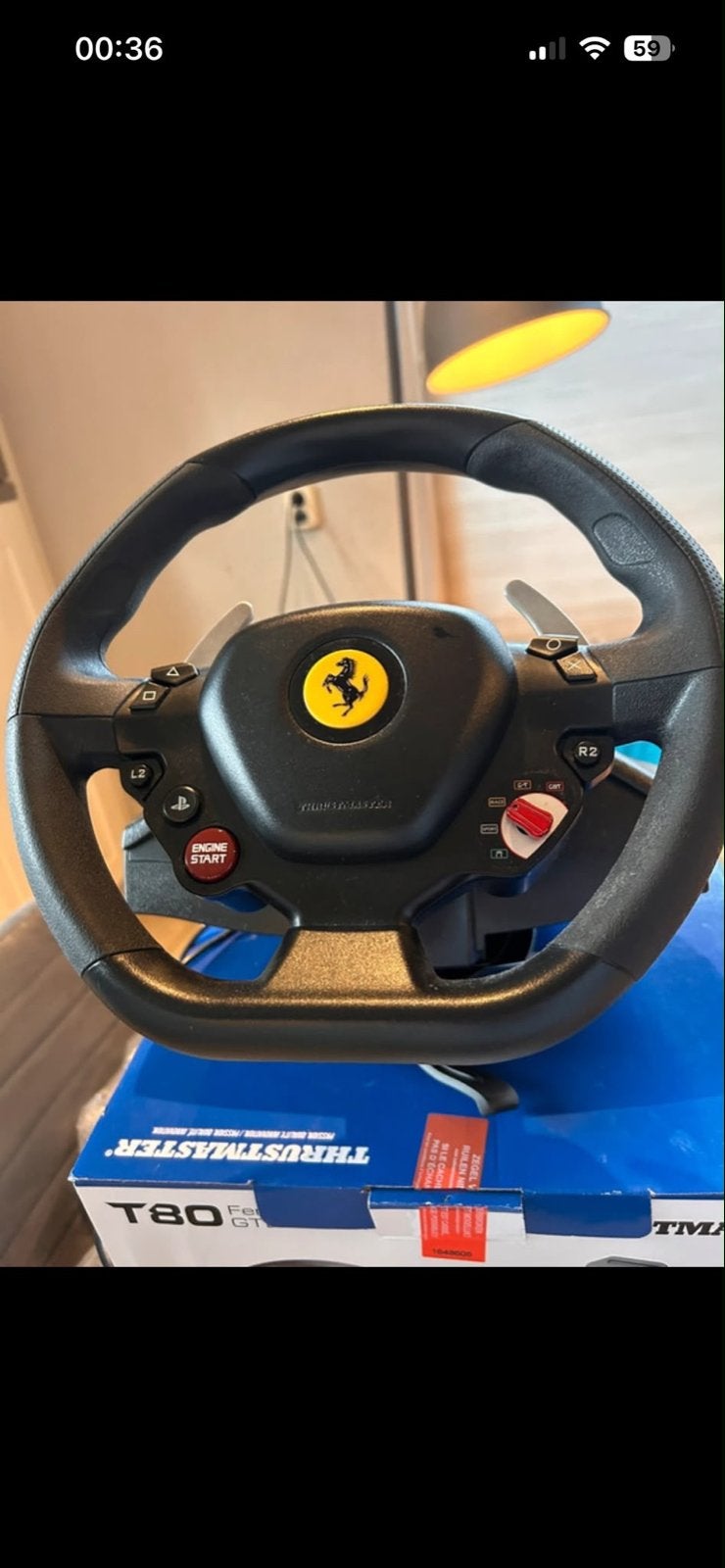 Thrustmaster T80 Ferrari 488 GTB Edition racestuur, Spelcomputers en Games, Ophalen of Verzenden, Zo goed als nieuw, Stuur of Pedalen