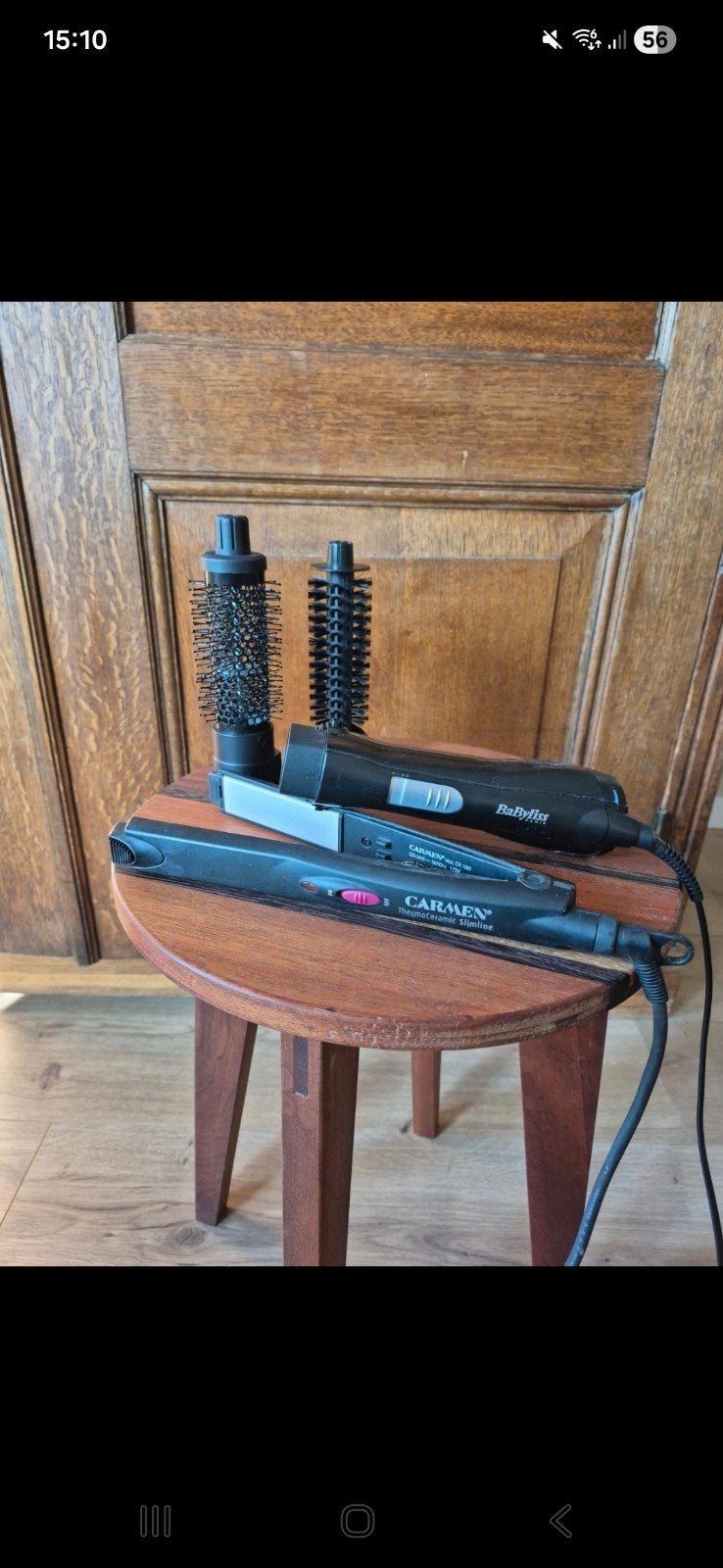 Haarstyling set: BaByliss föhnborstel & Carmen stijltang, Ophalen of Verzenden, Gebruikt, Haarverzorging