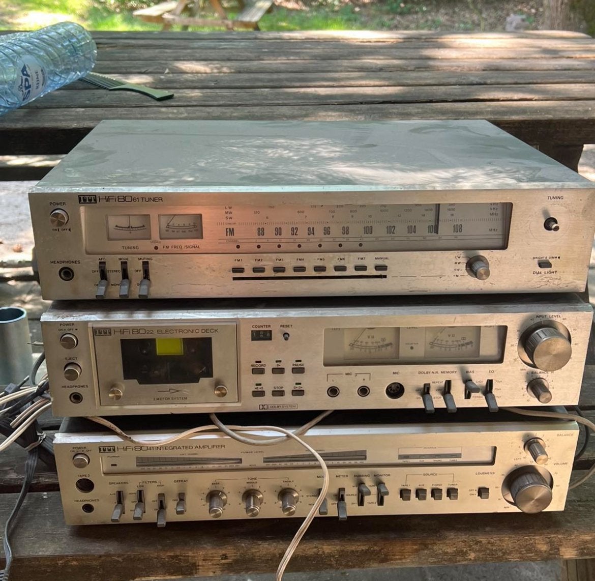 Vintage ITT HiFi 801 Stereo Set - Tuner, Cassettedeck, Verst, Gebruikt, Cassettedeck, Losse componenten, Ophalen