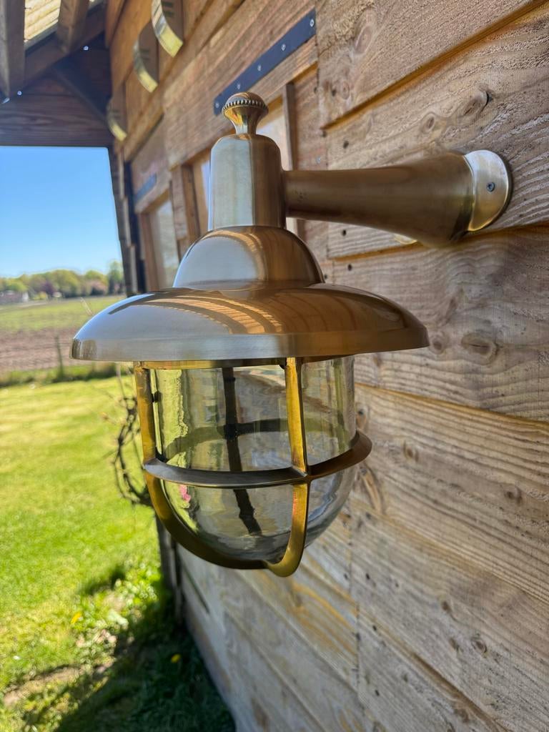 Messing scheepslamp, buitenlamp., Ophalen, Nieuw, Metaal