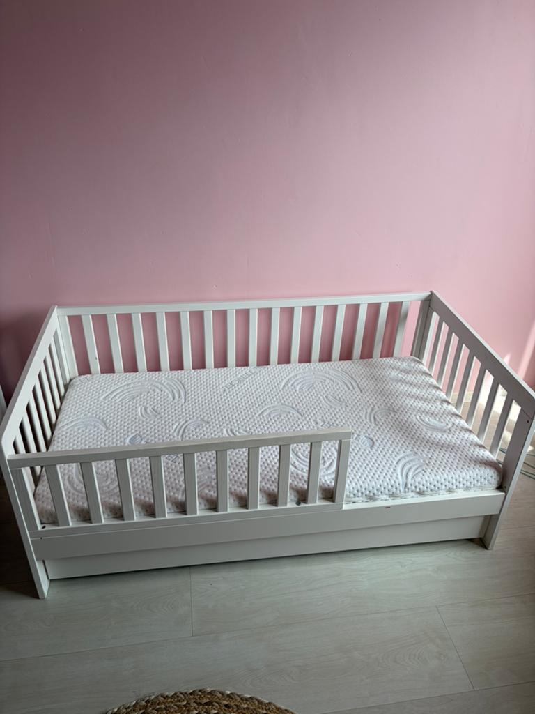 Petit Amélie peuterbed met matras en lade, Ophalen, Gebruikt, 70 tot 85 cm, 140 tot 160 cm