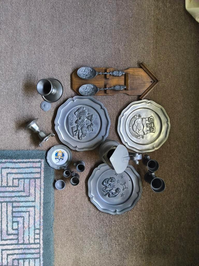 Tinnen Decoratie, Antiek en Kunst, Antiek | Tin, Ophalen of Verzenden