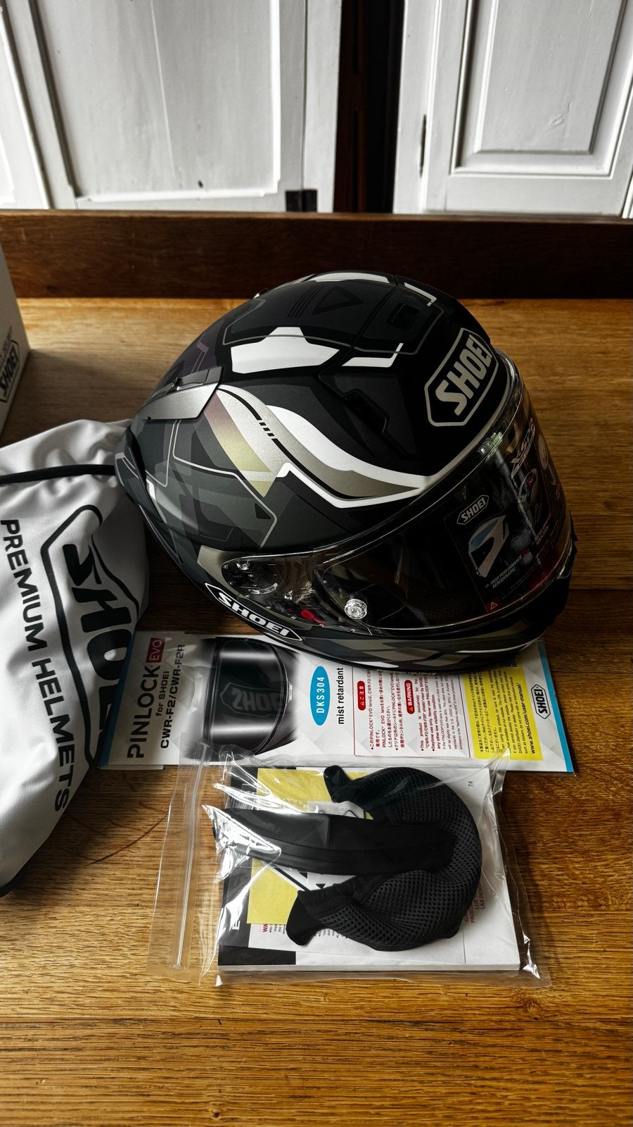 Shoei X-SPR Pro Valion TC-5 Zwart/Zilver Maat S, Motoren, Ophalen of Verzenden, Nieuw met kaartje, Heren, Overige typen
