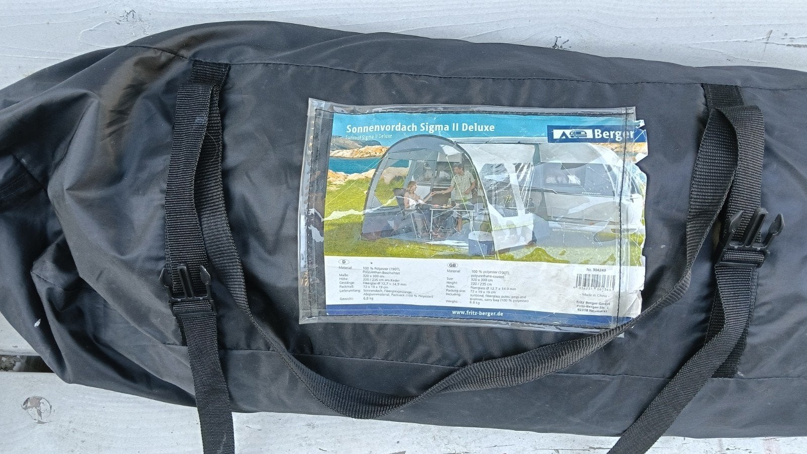 Berger Sigma II Deluxe luifel voor caravan/camper, Ophalen, Zo goed als nieuw