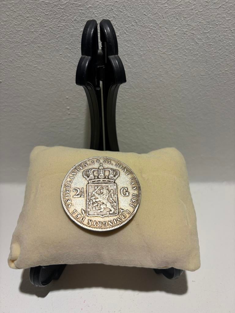Zilveren 2½ Gulden Koning Willem III 1873, Koning Willem III, Verzenden, Zilver, Losse munt