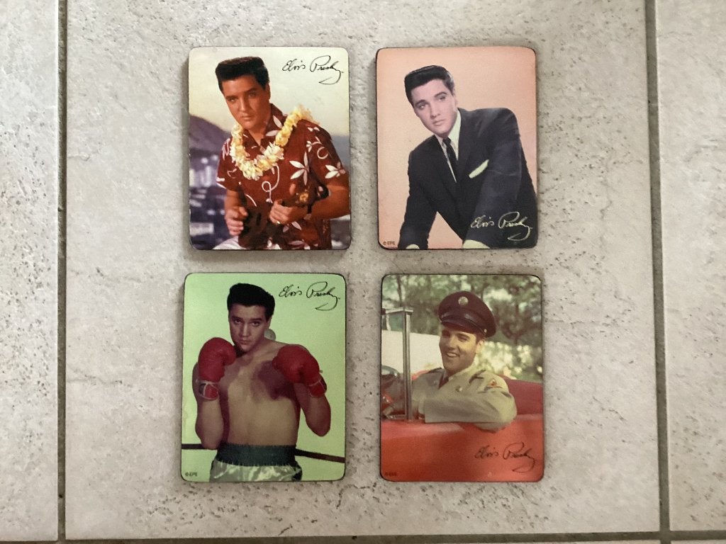 Elvis onderzetters, Huis en Inrichting, Woonaccessoires | Onderzetters, Ophalen, Glasonderzetter, Zo goed als nieuw, Meerkleurig