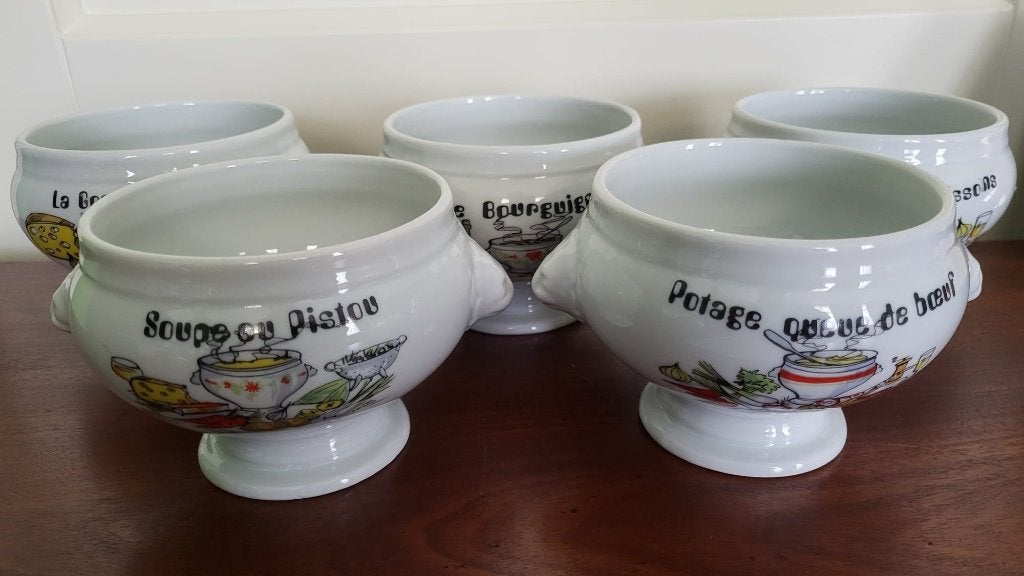 Vintage set van 5 franse leeuwenkoppen, Ophalen