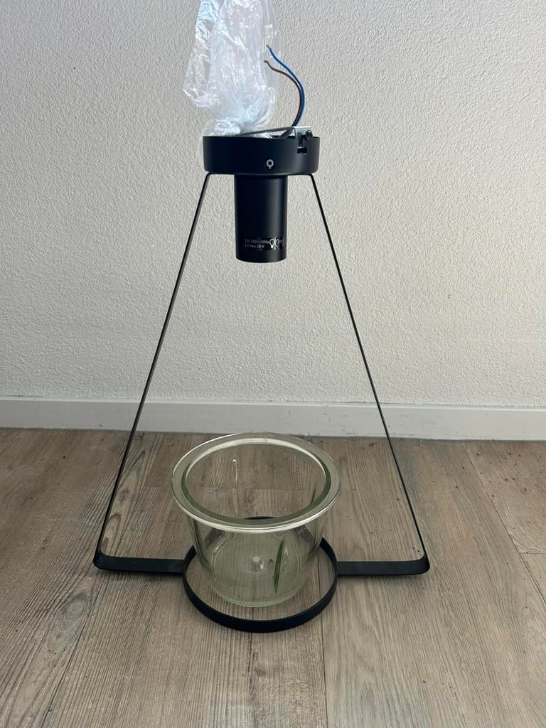 Qazqa lamp met plant, Huis en Inrichting, Lampen | Plafondlampen, Ophalen, Gebruikt, Glas, Industrial