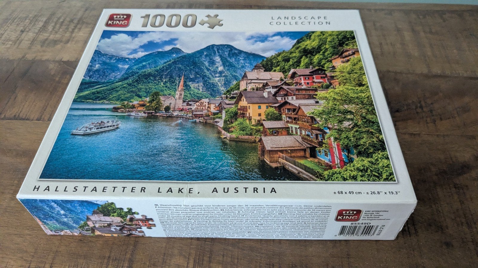 King Legpuzzel 1000 stukjes Hallstaetter Lake, Austria, Ophalen of Verzenden, 500 t/m 1500 stukjes, Zo goed als nieuw, Legpuzzel